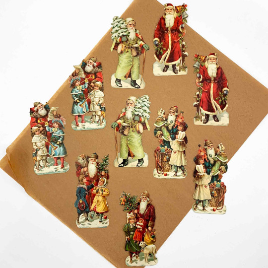 German Santas Loose Christmas Paper Scrap Pack